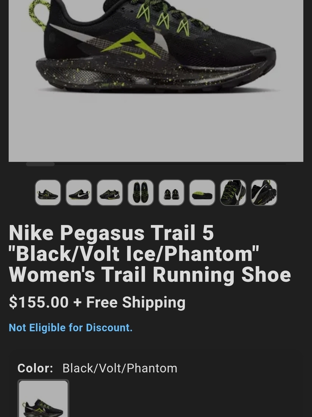 Nike Women's Trail Running Shoe - Black/Volt/Phantom